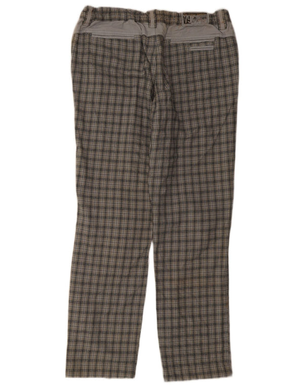 Think Pink Pantalon Chino Droit Homme Large W36 L32 Gris à Carreaux