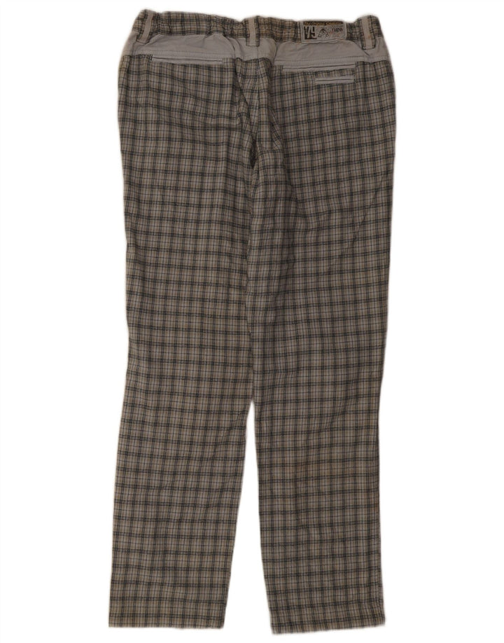 Think Pink Pantalon Chino Droit Homme Large W36 L32 Gris à Carreaux