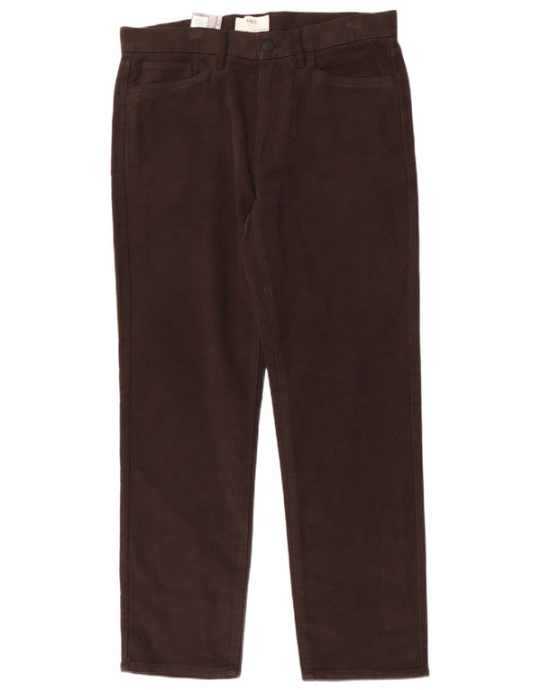 Marks & Spencer Pantalon décontracté droit coupe droite pour homme W34 L31 Marron