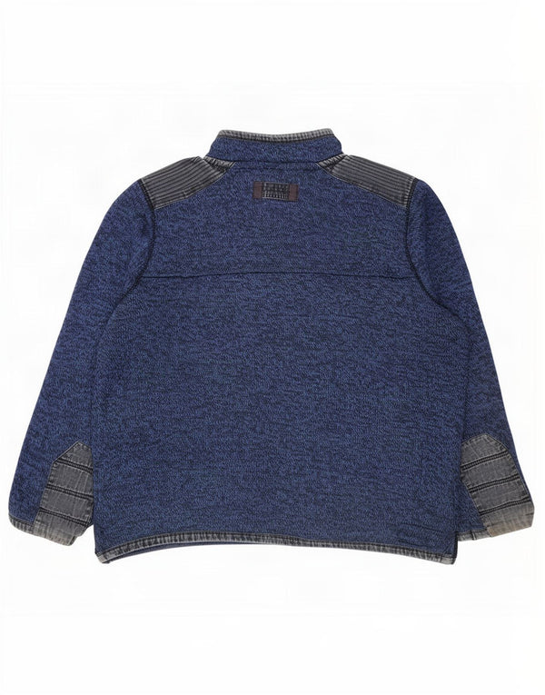 Fat Face Homme Zip Neck Sweatshirt Jumper XL Bleu Marine Acrylique