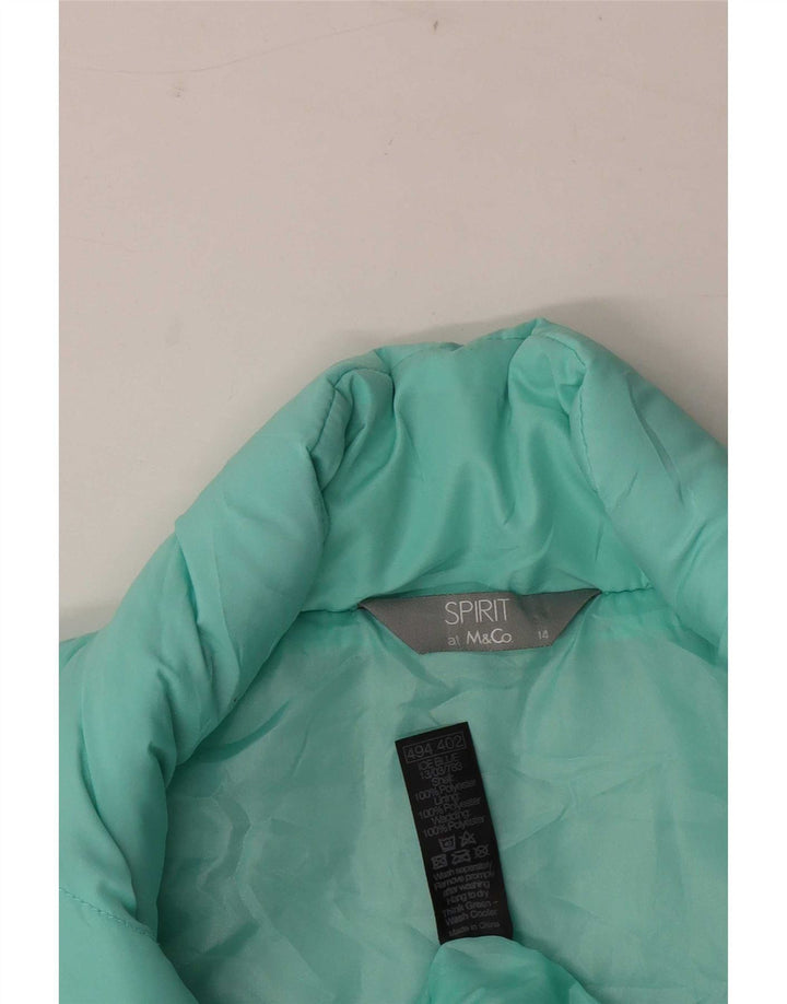M&Co Gilet rembourré pour femme UK 14 Large Turquoise Polyester