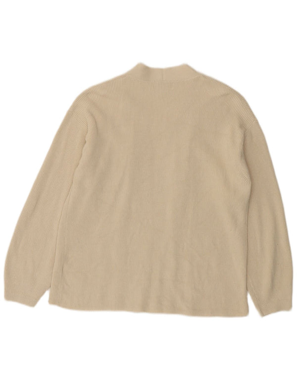 Marks & Spencer Pull cardigan ouvert pour femme UK 14 Medium Off White Coton