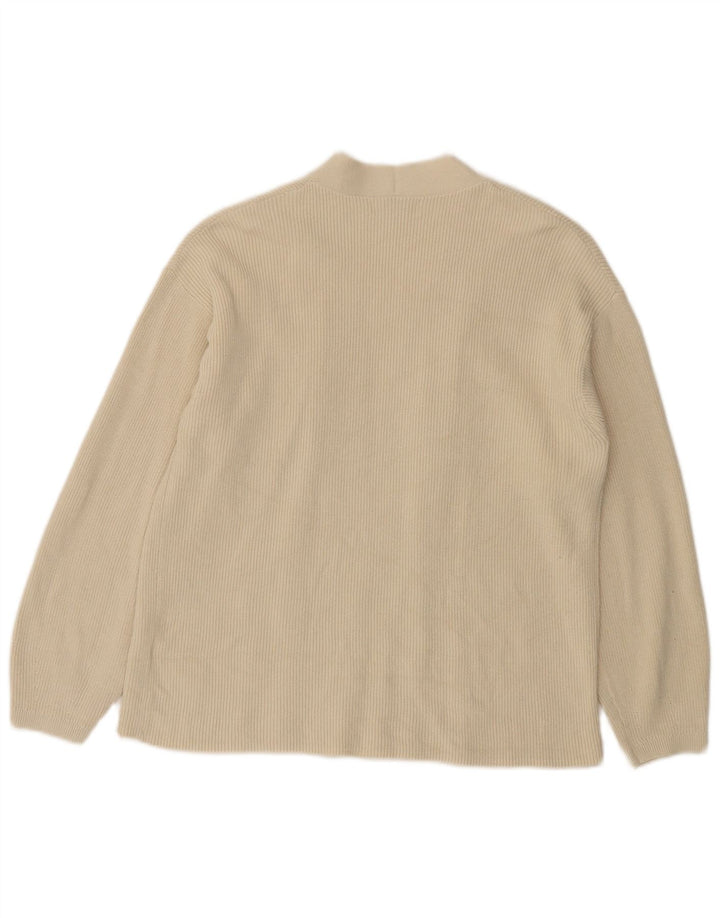 Marks & Spencer Pull cardigan ouvert pour femme UK 14 Medium Off White Coton