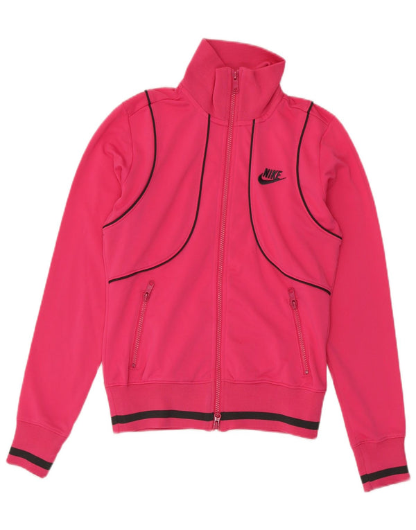 Nike Veste de survêtement pour femme UK 8/10 Petit Rose Colorblock Polyester