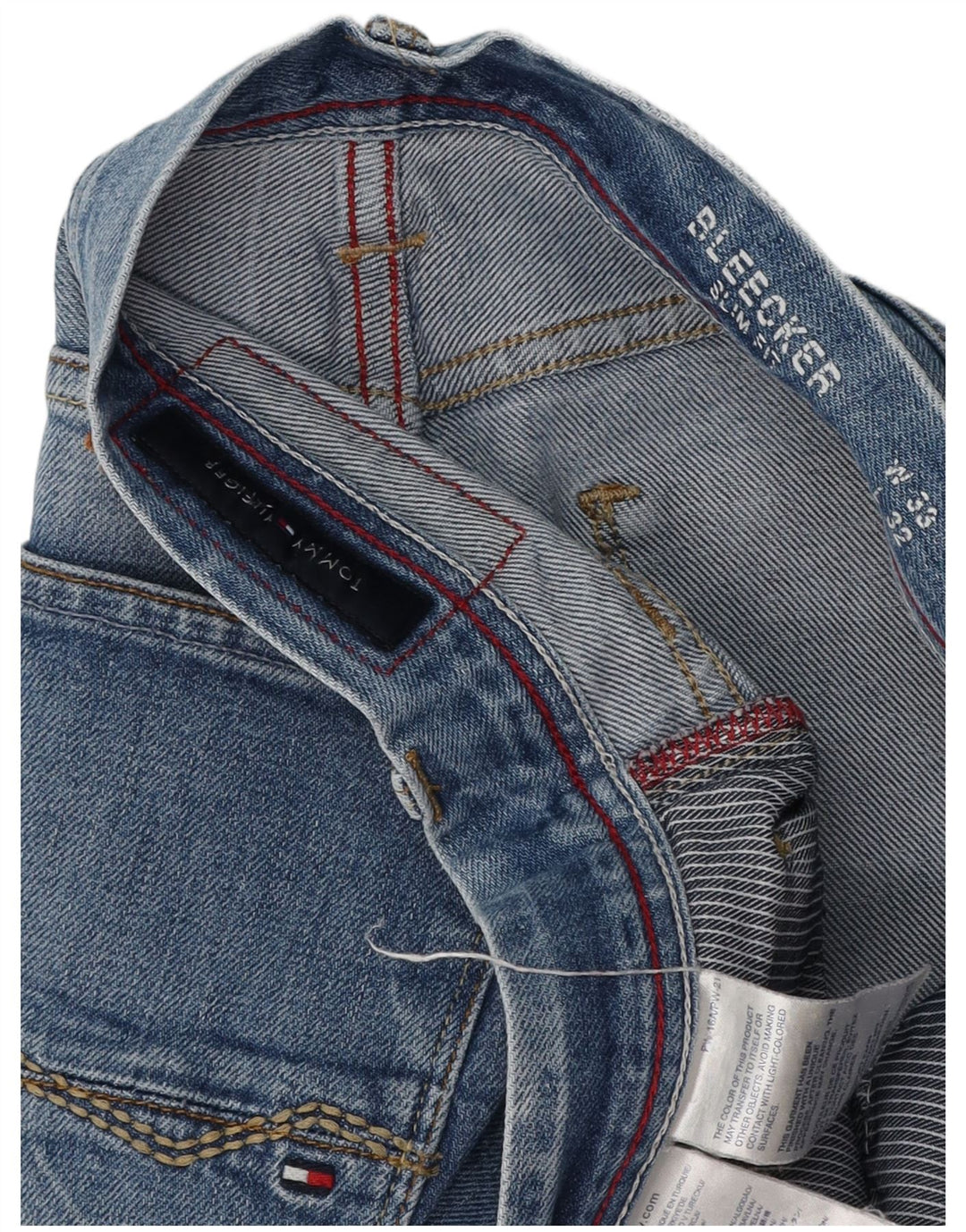 TOMMY HILFIGER Jean Slim Sleenker Homme W33 L29 Bleu Coton