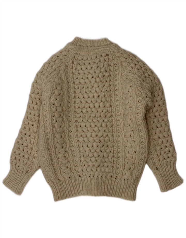 Cladyknit Pull Cardigan Garçon 3-4 ans Laine Beige