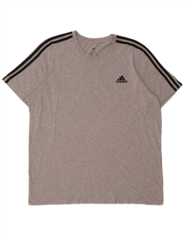 Adidas T-Shirt Homme Top XL Gris Moucheté Coton