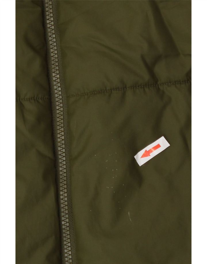 Nike Manteau matelassé réversible graphique pour femme UK 14 Polyester kaki moyen