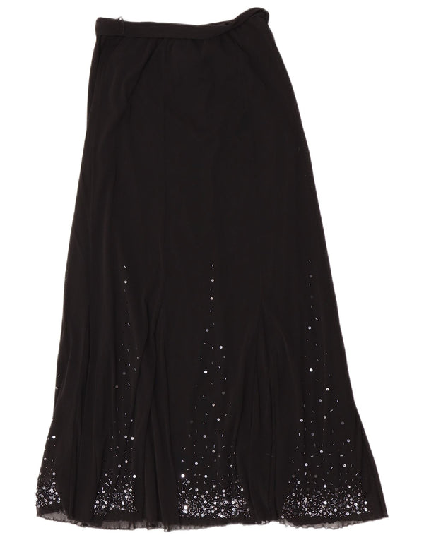 Per Una Jupe longue régulière pour femme UK 12 Medium W28 Noir Polyamide