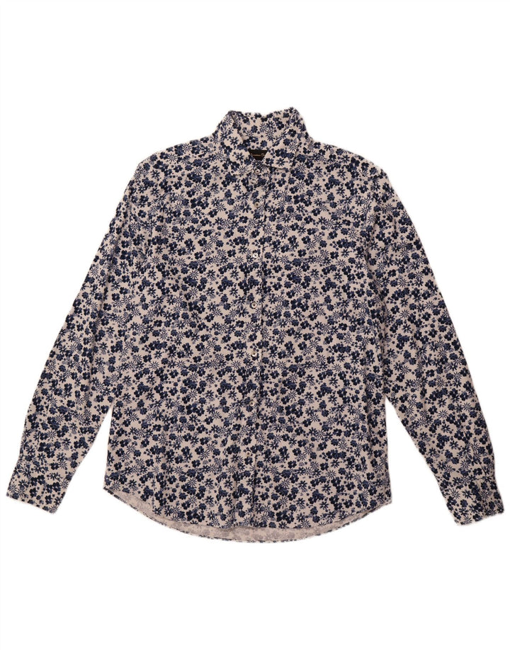 Massimo Dutti Chemise Homme Large Bleu Marine Floral