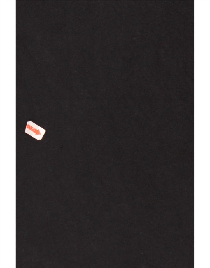 VINTAGE Femme Graphique Débardeur UK 12 Moyen Noir Coton