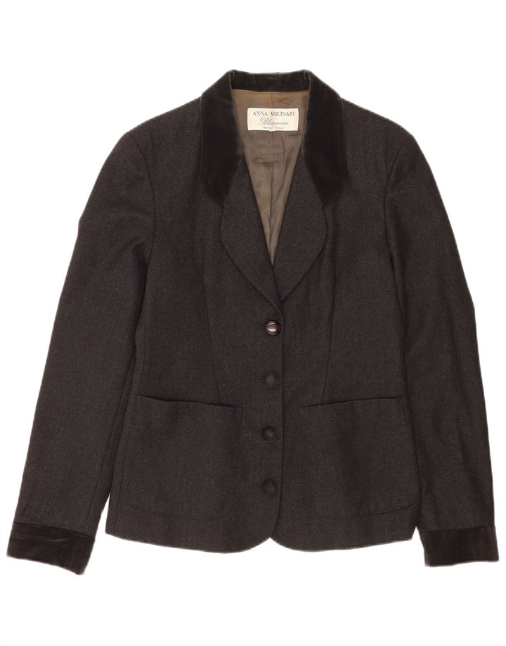 Anna Molinari Veste blazer à 4 boutons pour femme IT 42 Gris moyen Colourblock