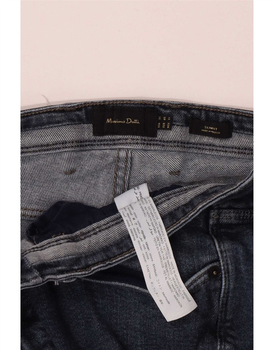 Massimo Dutti Jean Slim Homme W31 L29 Bleu Coton