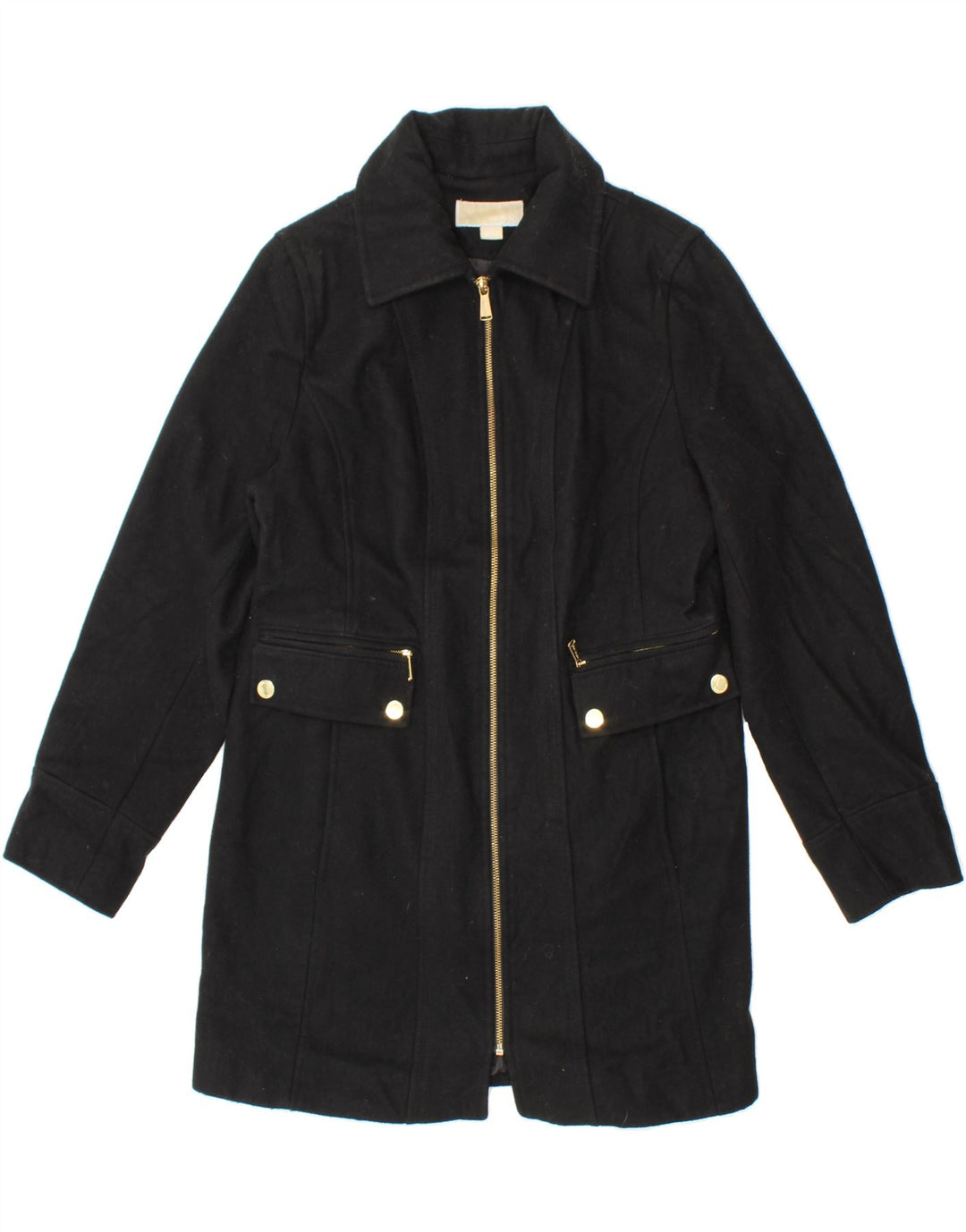 MICHAEL KORS Womens Overcoat US 14 XL Black Wool Vintage Michael Kors and Second-Hand Michael Kors from Messina Hembry 