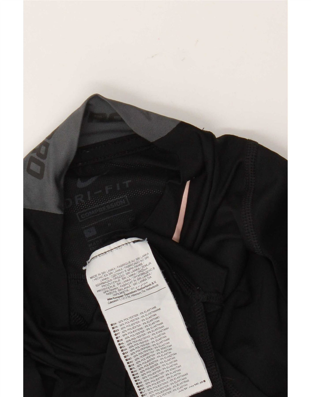 Nike Haut de compression à manches longues pour femme UK 10 Small Noir Polyester