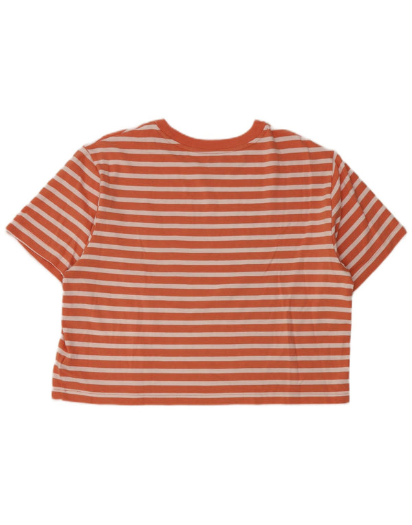 Gap Womens Crop Graphic T-Shirt Top UK 14 Coton rayé orange moyen