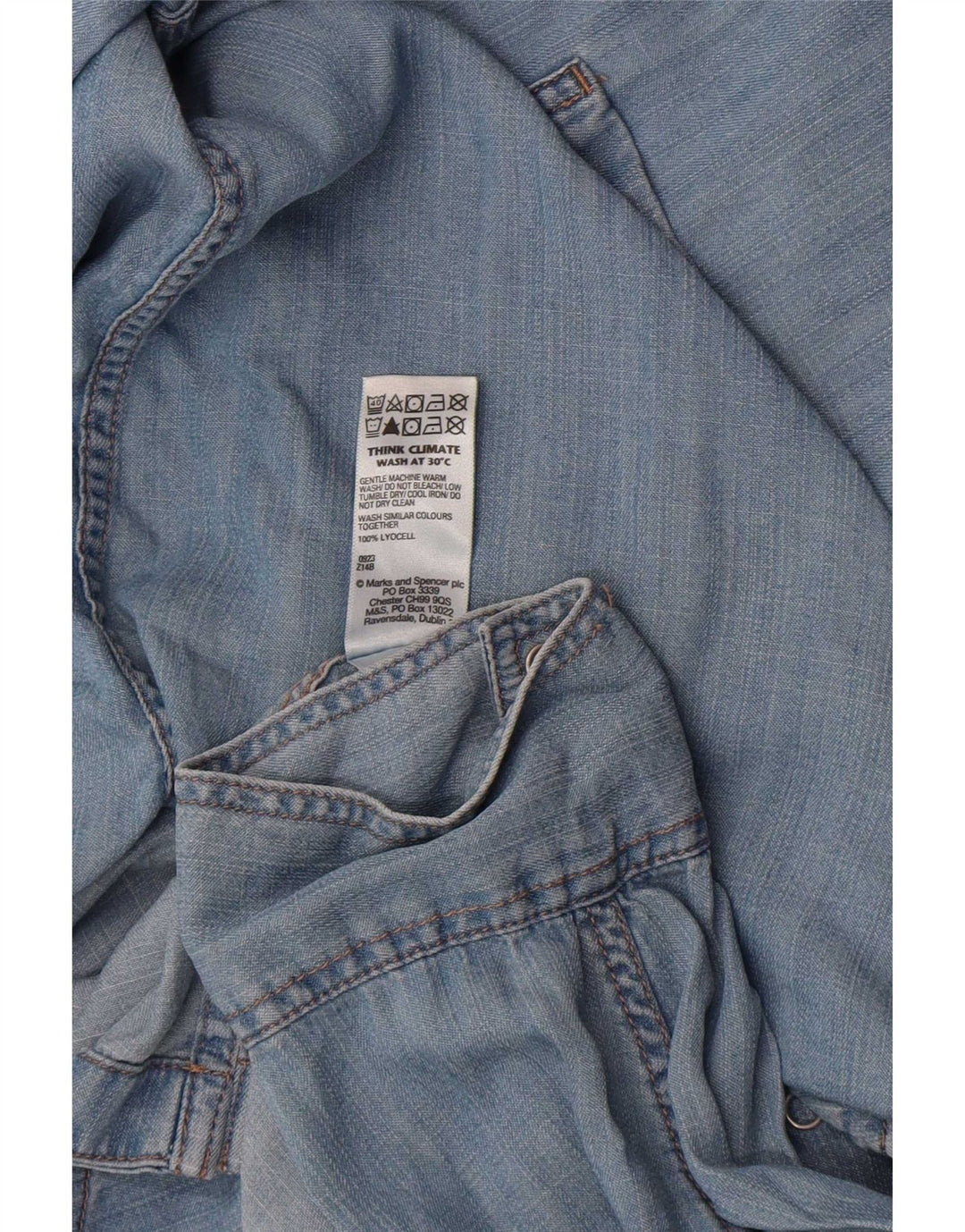 Marks & Spencer Chemise en jean pour femme UK 18 XL Bleu Lyocell