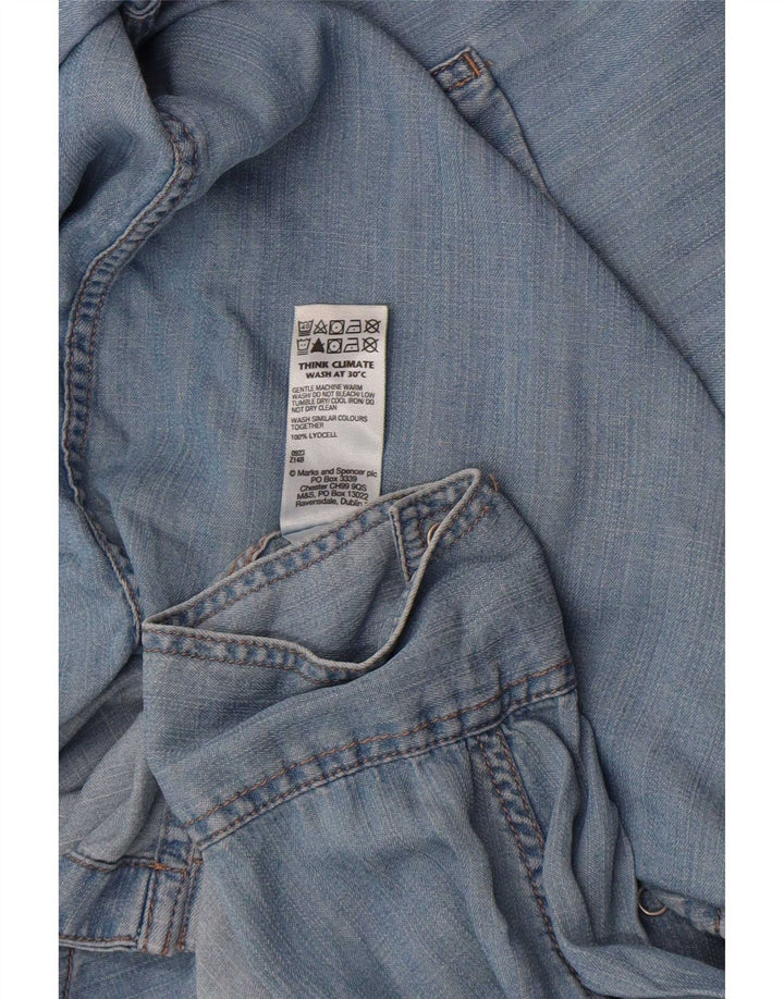 Marks & Spencer Chemise en jean pour femme UK 18 XL Bleu Lyocell