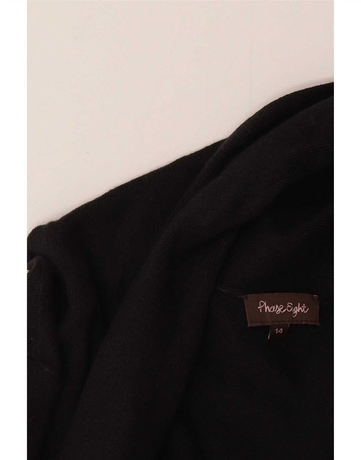 Phase Eight Cardigan ouvert long pour femme UK 14 en coton noir moyen