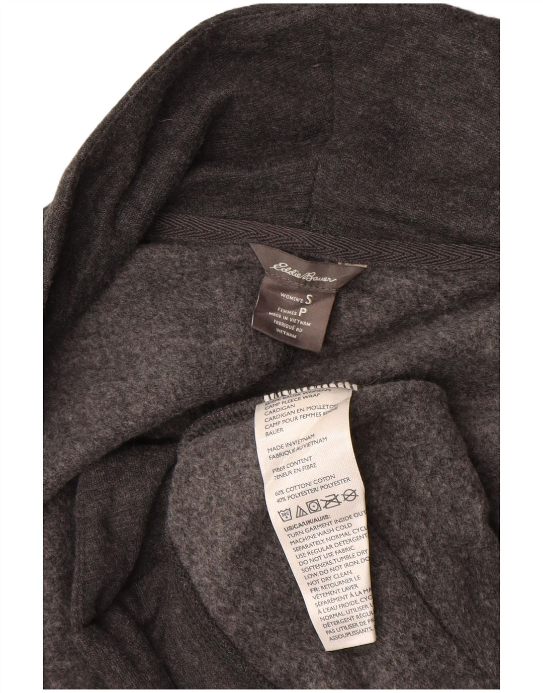 Eddie Bauer Pull cardigan ouvert surdimensionné pour femme UK 10 Petit coton gris