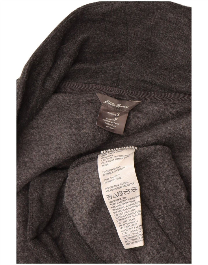 Eddie Bauer Pull cardigan ouvert surdimensionné pour femme UK 10 Petit coton gris