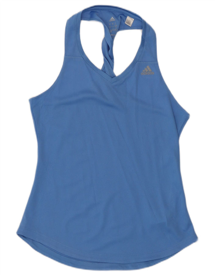Adidas Climalite Vest Top UK 8/10 Petit Bleu Polyester