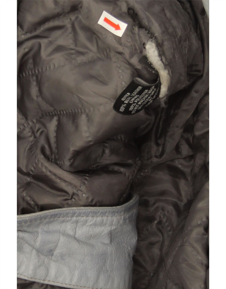 Smart Range Veste de motard en cuir pour femme UK 20 2XL Cuir bleu