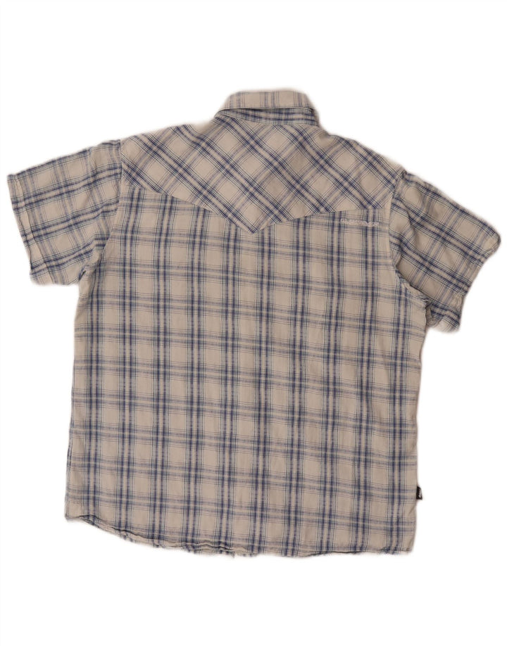 Quiksilver Chemise à Manches Courtes Homme Petit Carreau Bleu