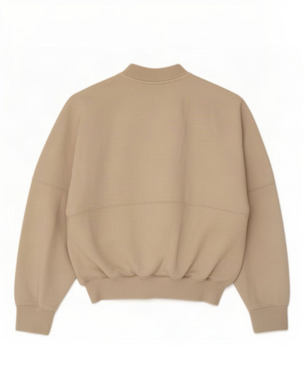 Zara Veste de survêtement surdimensionnée pour femme UK 10 Petit coton beige