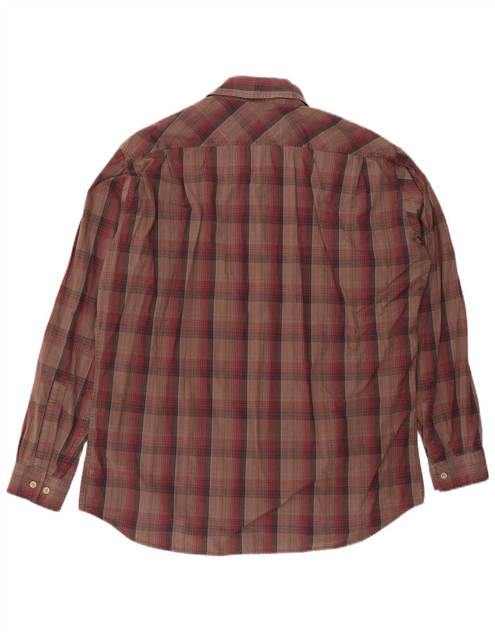 MARLBORO CLASSICS Chemise Homme Grand Carreau Marron Coton
