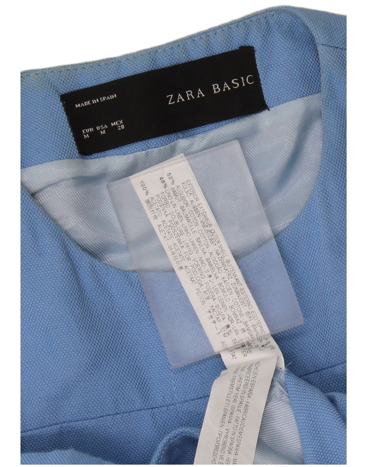 Zara Femme Pardessus UK 12 Coton Bleu Moyen