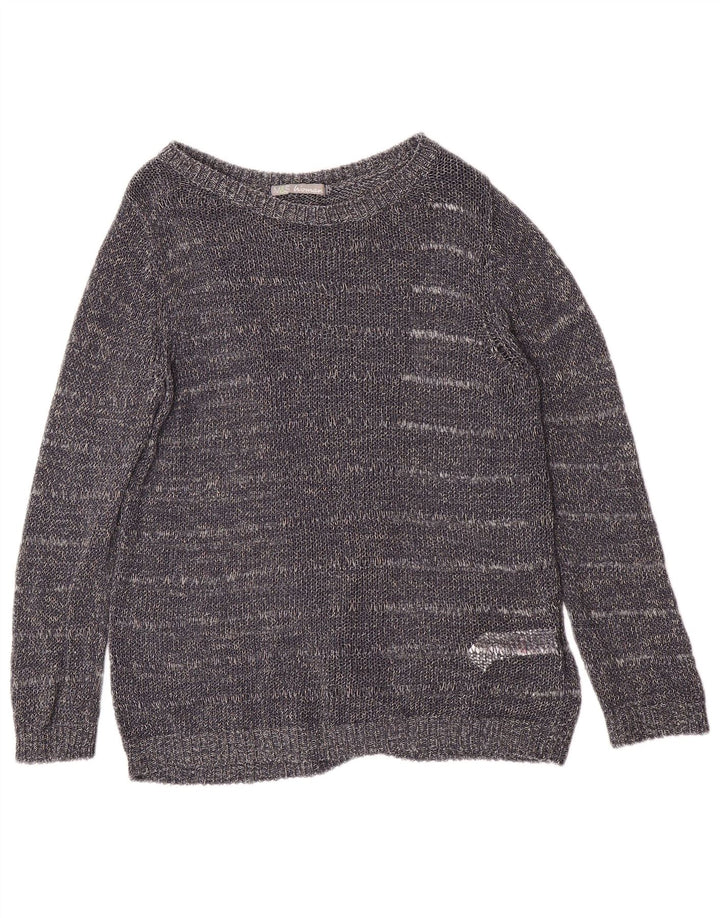 Marks & Spencer Pull col bateau pour femme UK 12 Bleu marine moyen