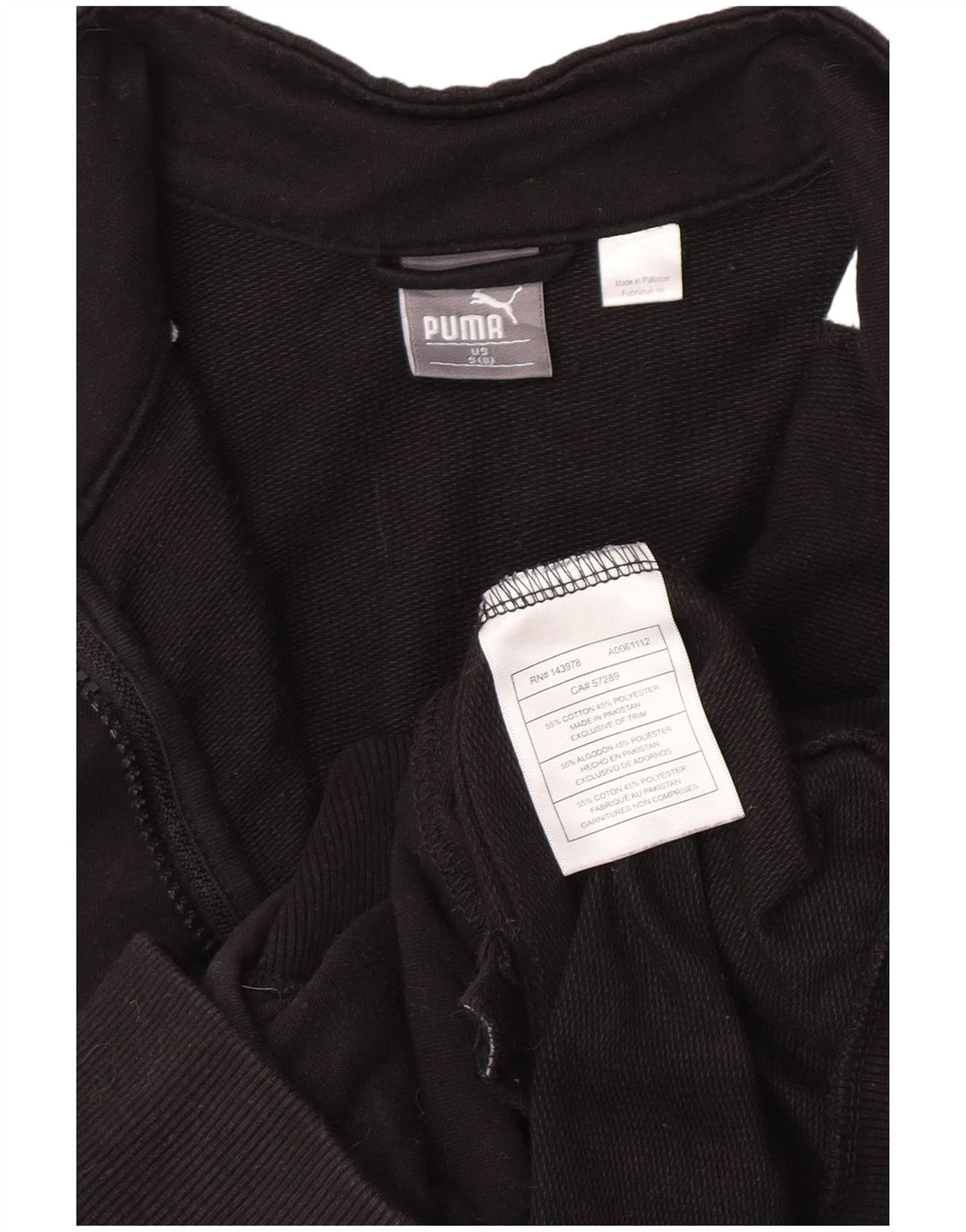 Puma Veste de survêtement pour garçon 7-8 ans Petit Noir Colorblock Coton