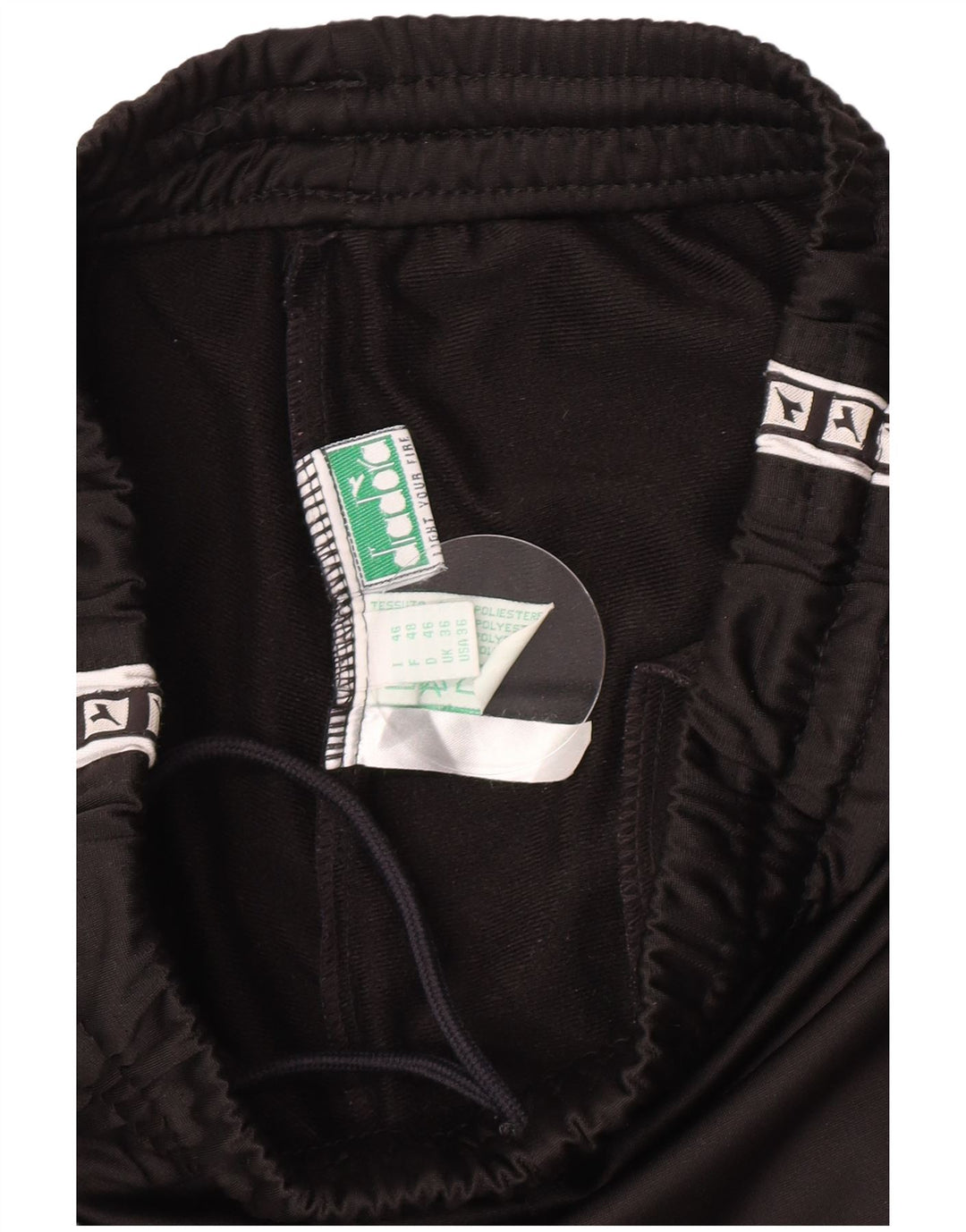 Diadora Pantalon de survêtement graphique pour homme UK 36 Small Noir Polyester