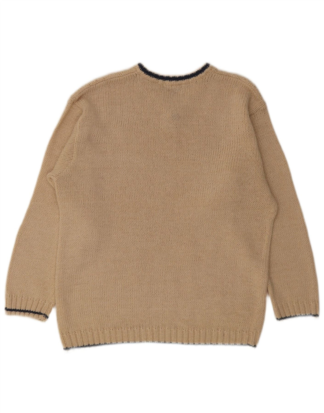 John F Gee Pull col V pour homme IT 48/50 Polyacrylique beige moyen