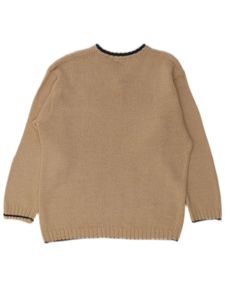 John F Gee Pull col V pour homme IT 48/50 Polyacrylique beige moyen