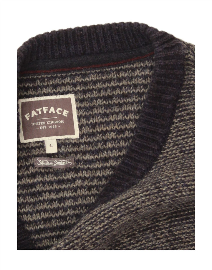 Fat Face Pull col bateau pour homme en coton gris Taille L