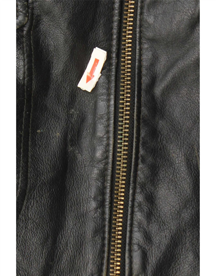 veste en cuir homme vintage UK 42 XL Noir