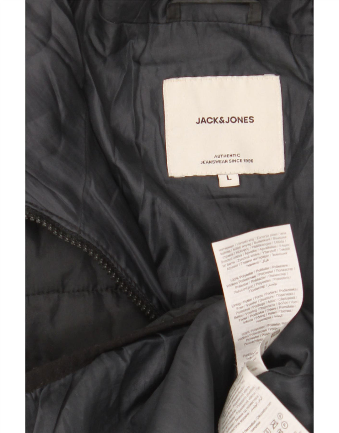 Jack & Jones Veste matelassée à capuche pour homme UK 40 Large Noir Polyester