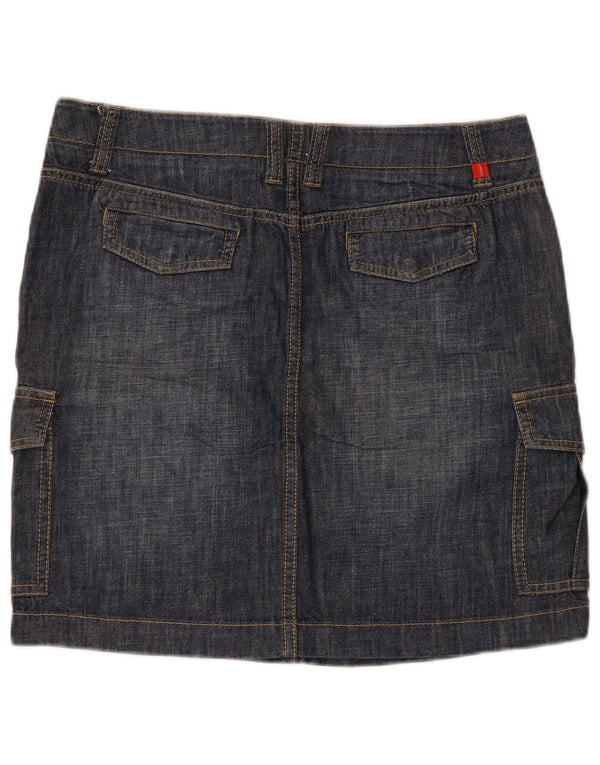 Esprit Jupe cargo en jean pour femme UK 14 Large W34 Bleu marine Coton