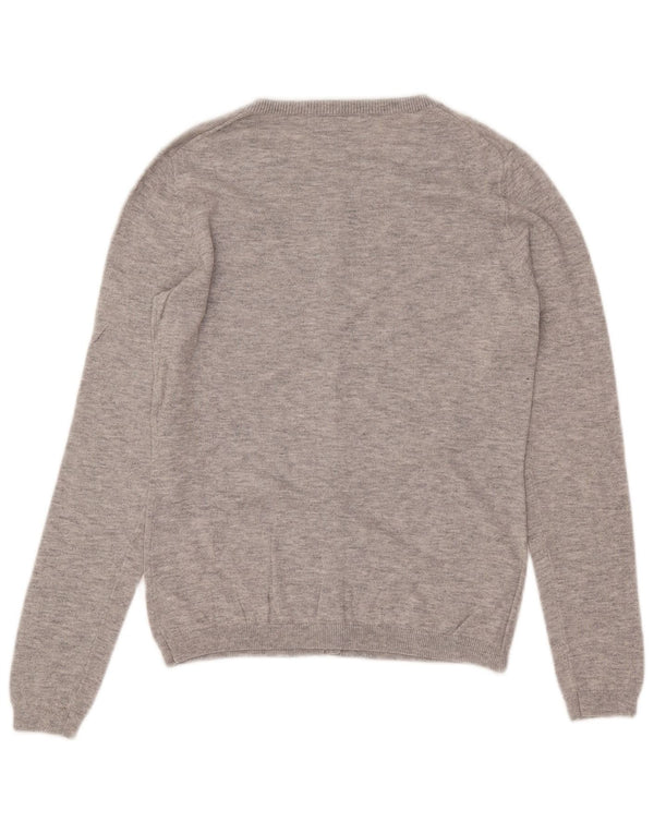 GANT Cardigan Femme Pull UK 10 Petit Gris Coton