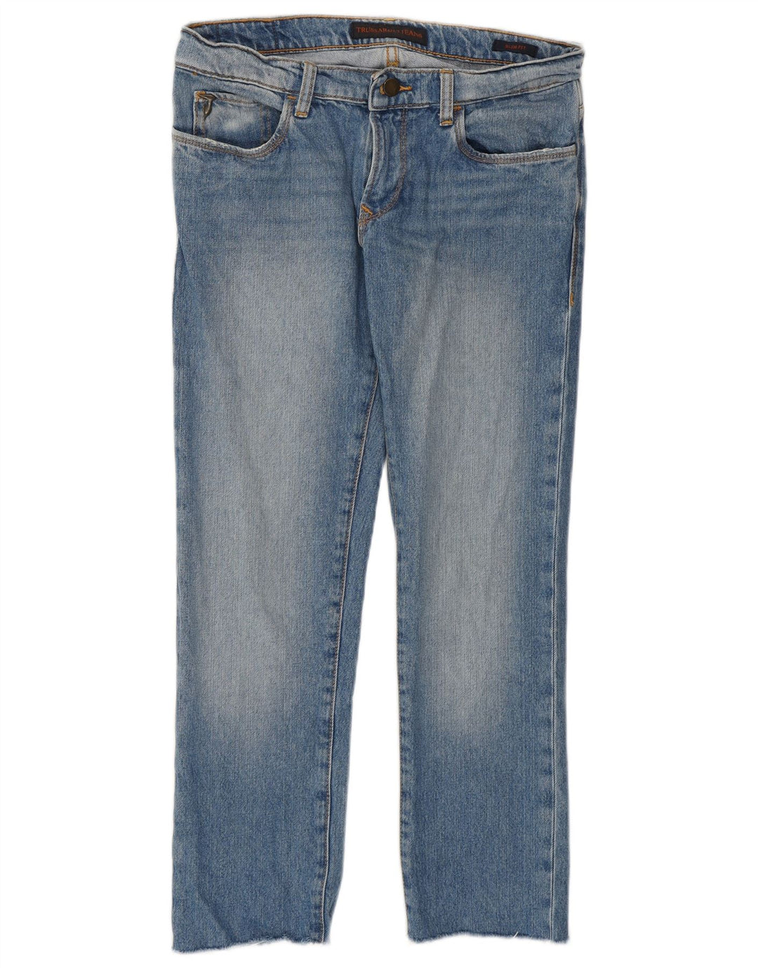 Trussardi Jean Crop Slim Femme IT 44 Medium W30 L25 Bleu Coton