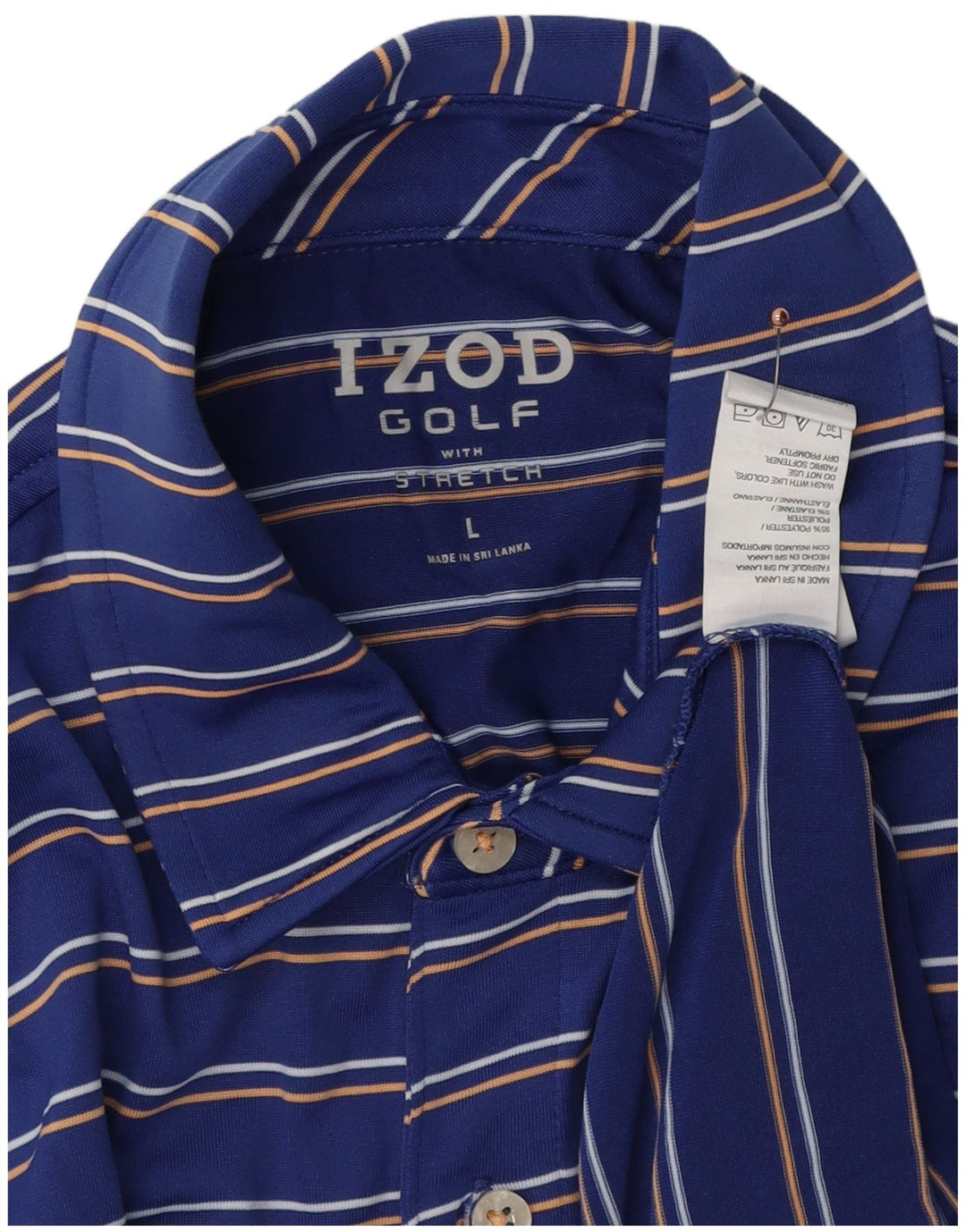 IZOD Polo de Golf Homme Grand Bleu Rayé Polyester