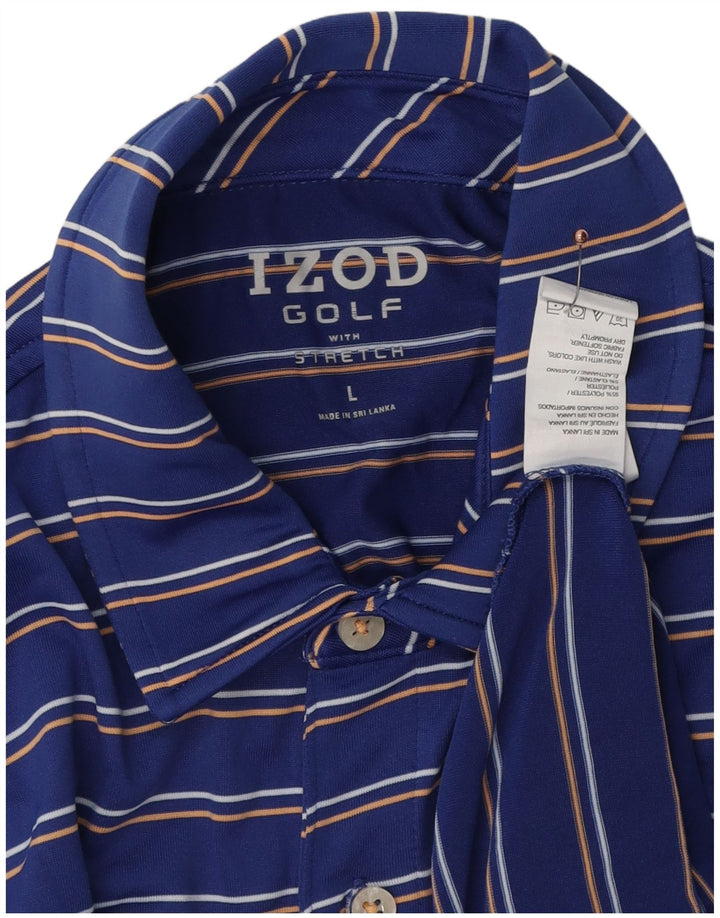 IZOD Polo de Golf Homme Grand Bleu Rayé Polyester