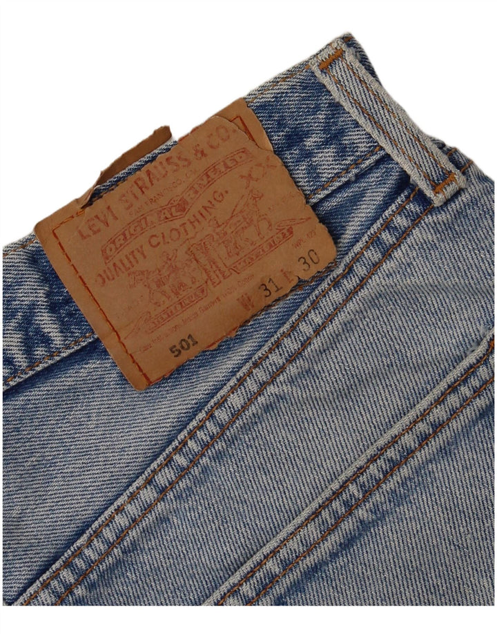 Levi's Mini Jupe en Jean 501 Distressed W31 Femme Bleu Moyen Coton