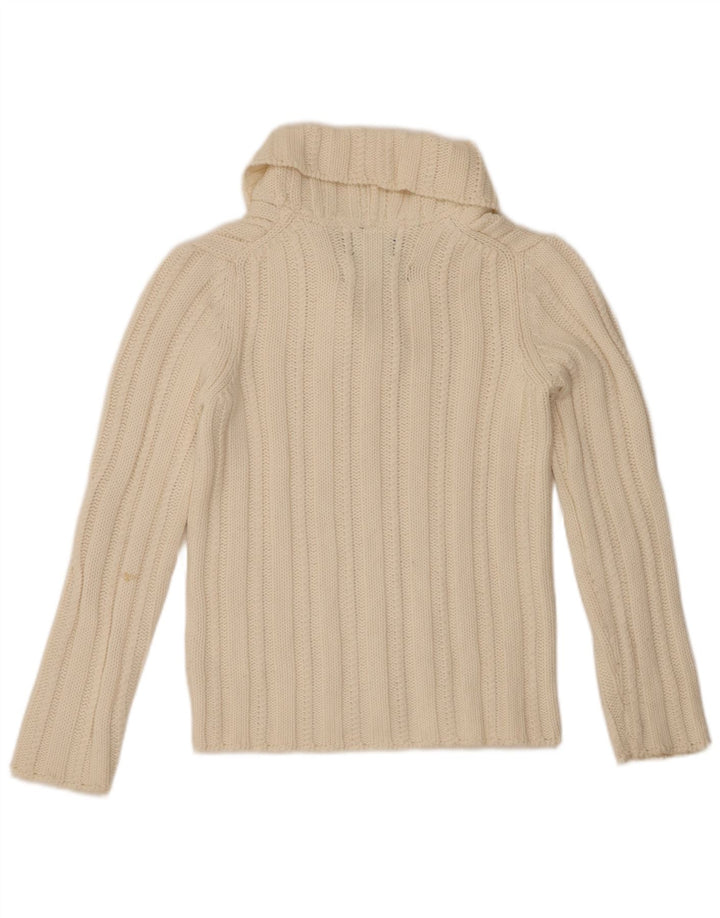 WOOLRICH Pull à col châle pour femme UK 12 Blanc moyen
