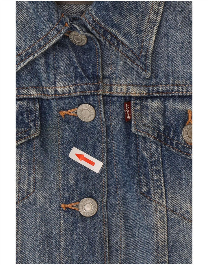 Levi's Gilet Crop Denim Femme UK 12 Bleu Moyen Coton