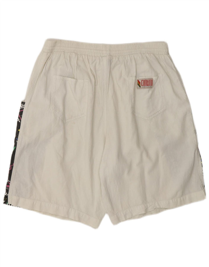 Short de sport vintage pour hommes XL Colorblock blanc