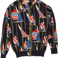 AGENDA Blouson Bomber à Motif Abstrait Femme IT 42 Bleu Marine Moyen Soie