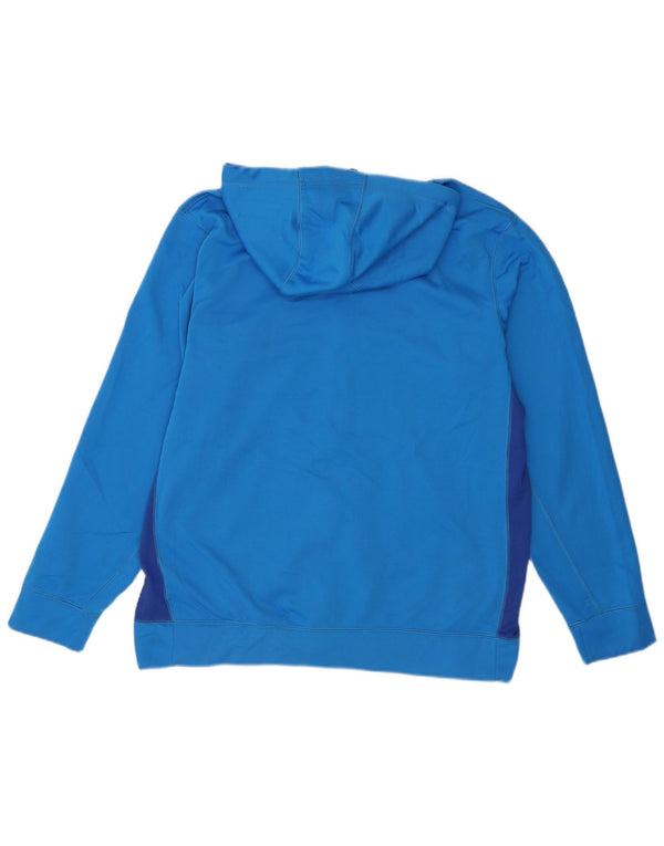 Nike Pull à capuche zippé Therma-Fit pour homme en polyester color block Bleu Taille L